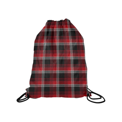 Red Plaid Drawstring Bag