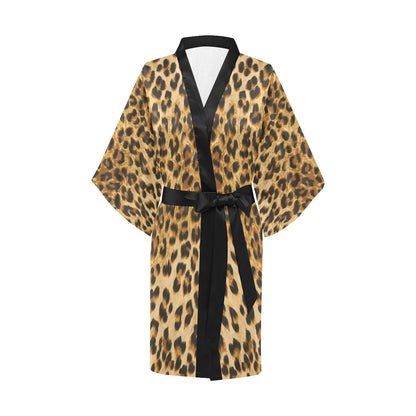 Leopard Print Kimono Robe