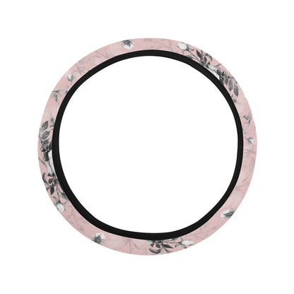 Pink Floral Steering Wheel Cover