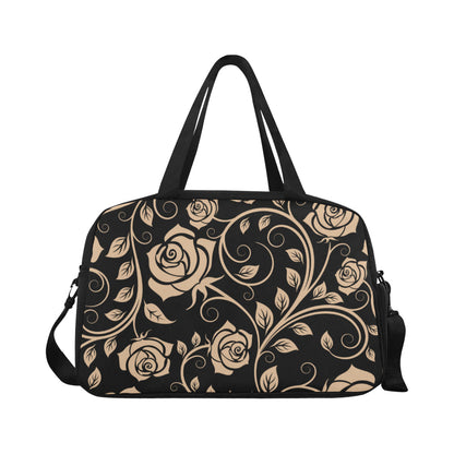 Tan Roses Decor Fitness Bag Fitness