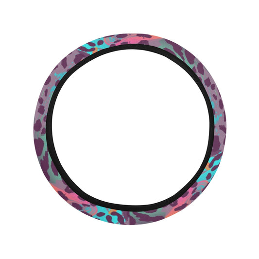 Pink Leopard Print Steering Wheel Cover