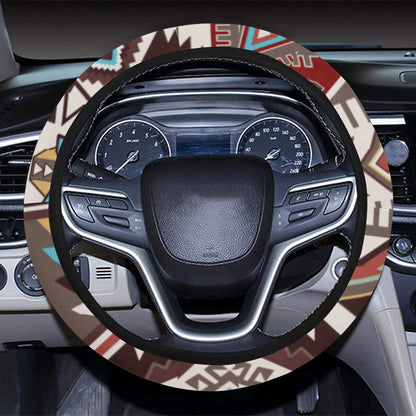 Brown Boho Chic Bohemian Aztec Steering Wheel Cover