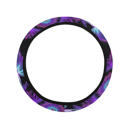 Purple Mandala Lotus Steering Wheel Cover