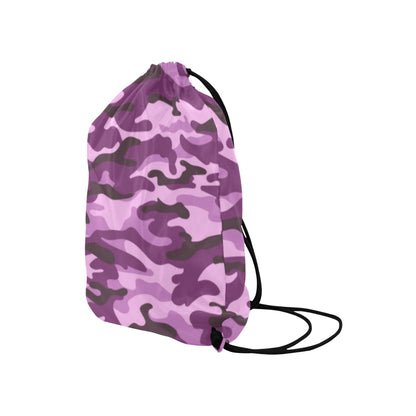 Purple Camouflage Drawstring Bag