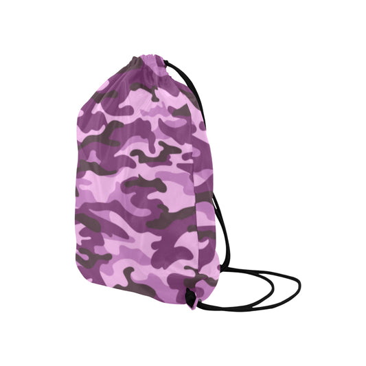 Purple Camouflage Drawstring Bag