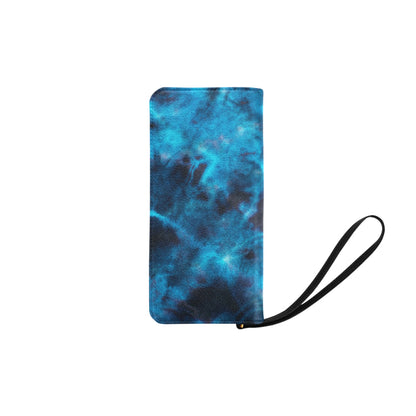 Blue Tie Dye Grunge Clutch Purse