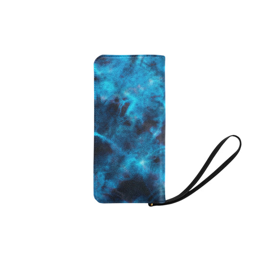 Blue Tie Dye Grunge Clutch Purse