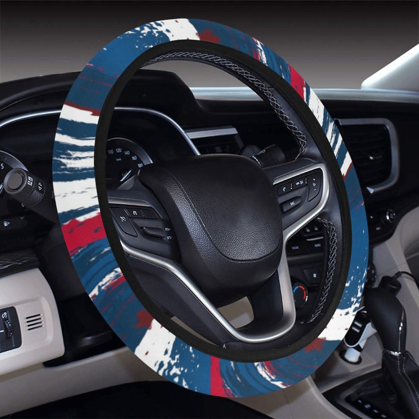 Abstract Red White & Blue Steering Wheel Cover