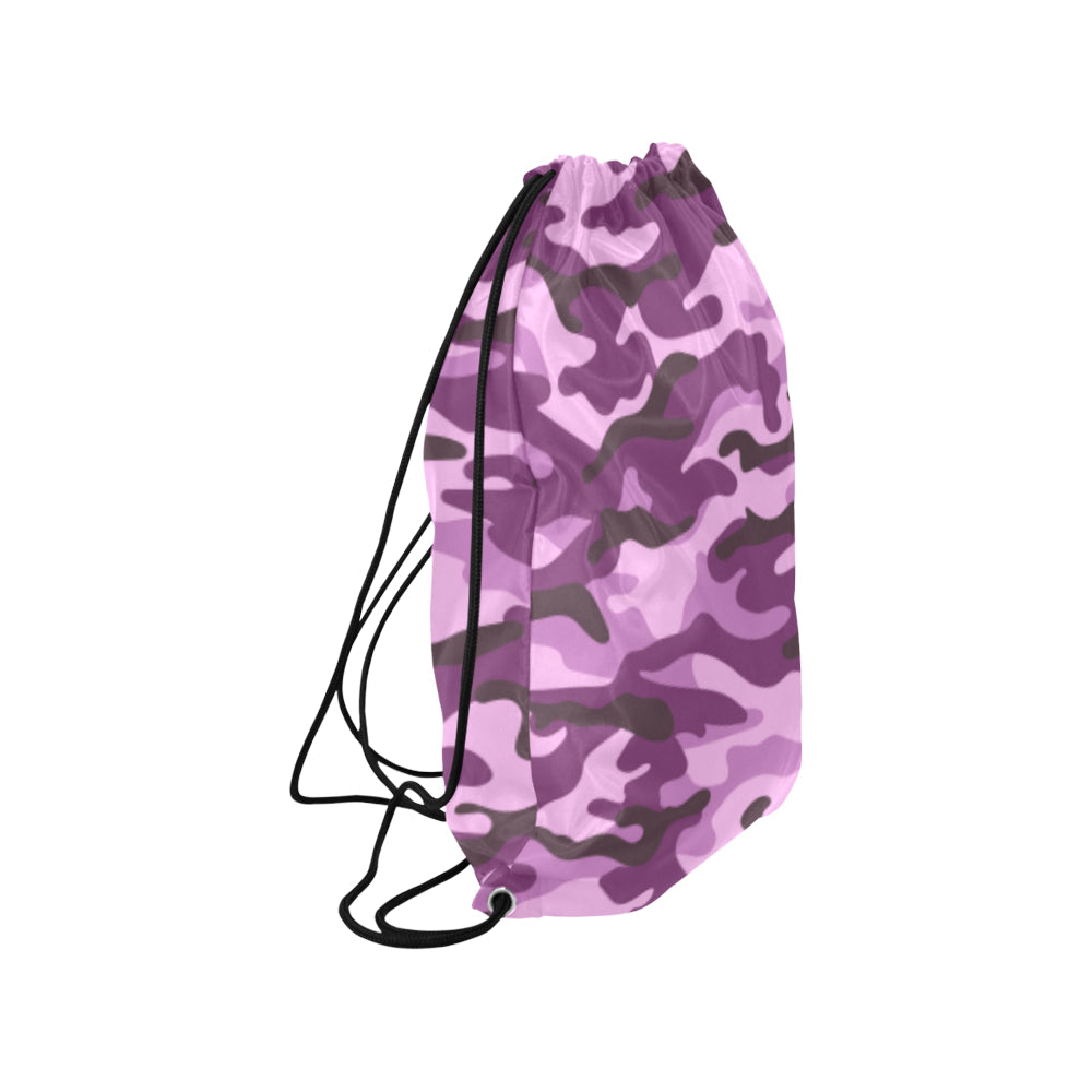 Purple Camouflage Drawstring Bag