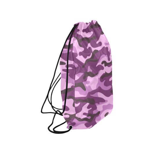 Purple Camouflage Drawstring Bag