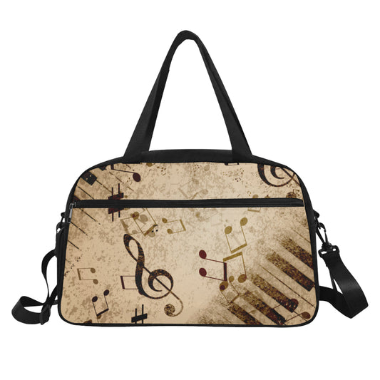 Vintage Piano & Musical Notes Fitness Bag Fitness