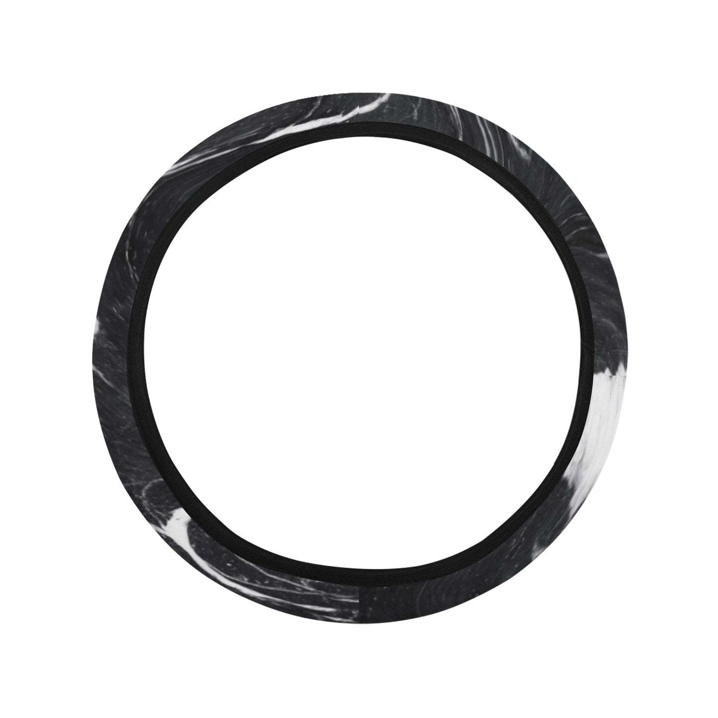 Black & White Swirls Steering Wheel Cover