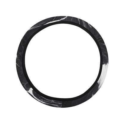 Black & White Swirls Steering Wheel Cover