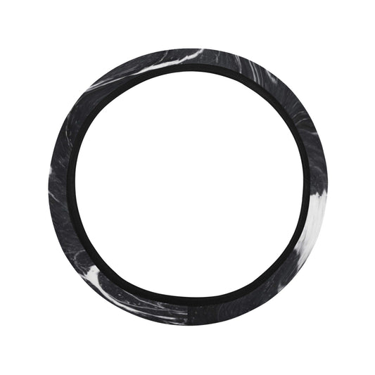 Black & White Swirls Steering Wheel Cover