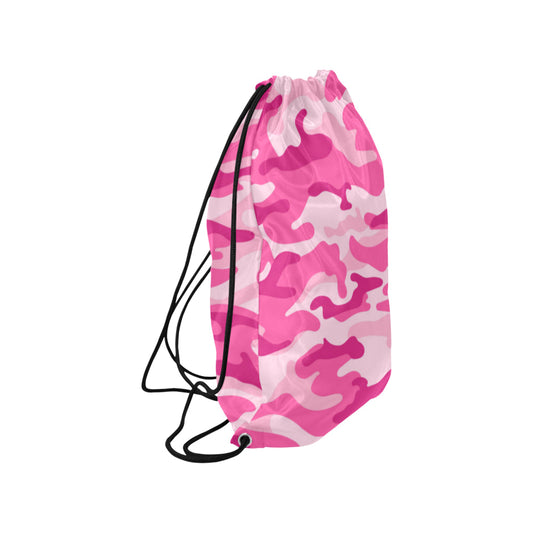 Pink Camouflage Drawstring Bag