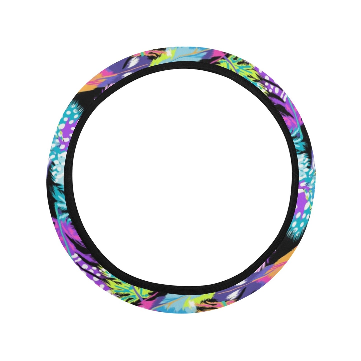 Colorful Feathers Steering Wheel Cover