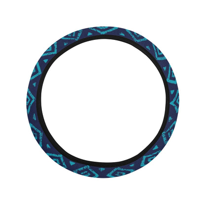 Blue Ethnic Stripes Steering Wheel Cover