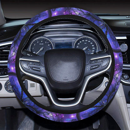 Purple Dragonfly Decor Steering Wheel Cover