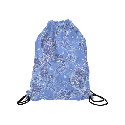 Purple Butterflies Decor Drawstring Bag
