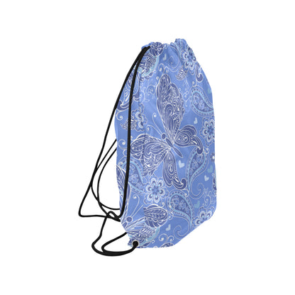 Purple Butterflies Decor Drawstring Bag