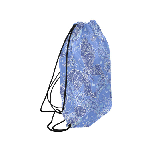 Purple Butterflies Decor Drawstring Bag