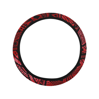 Red Tribal Abstracat Steering Wheel Cover