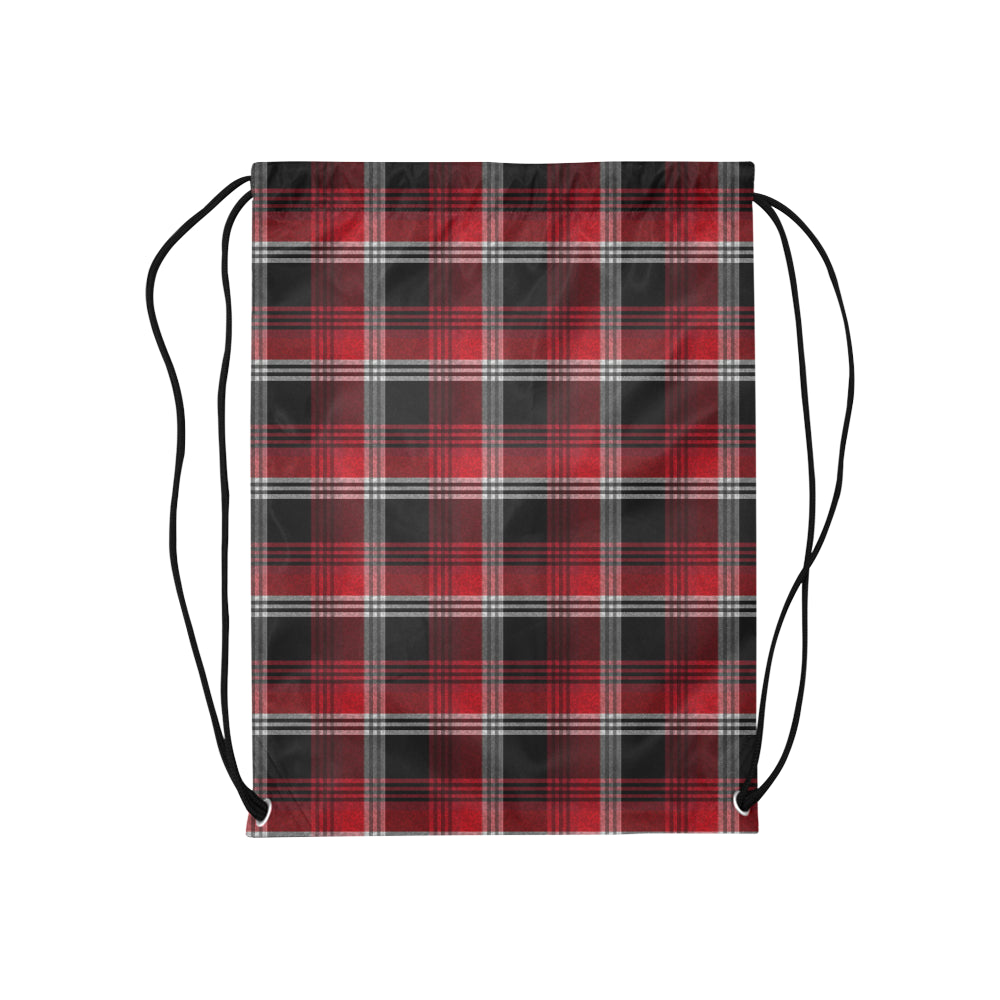 Red Plaid Drawstring Bag