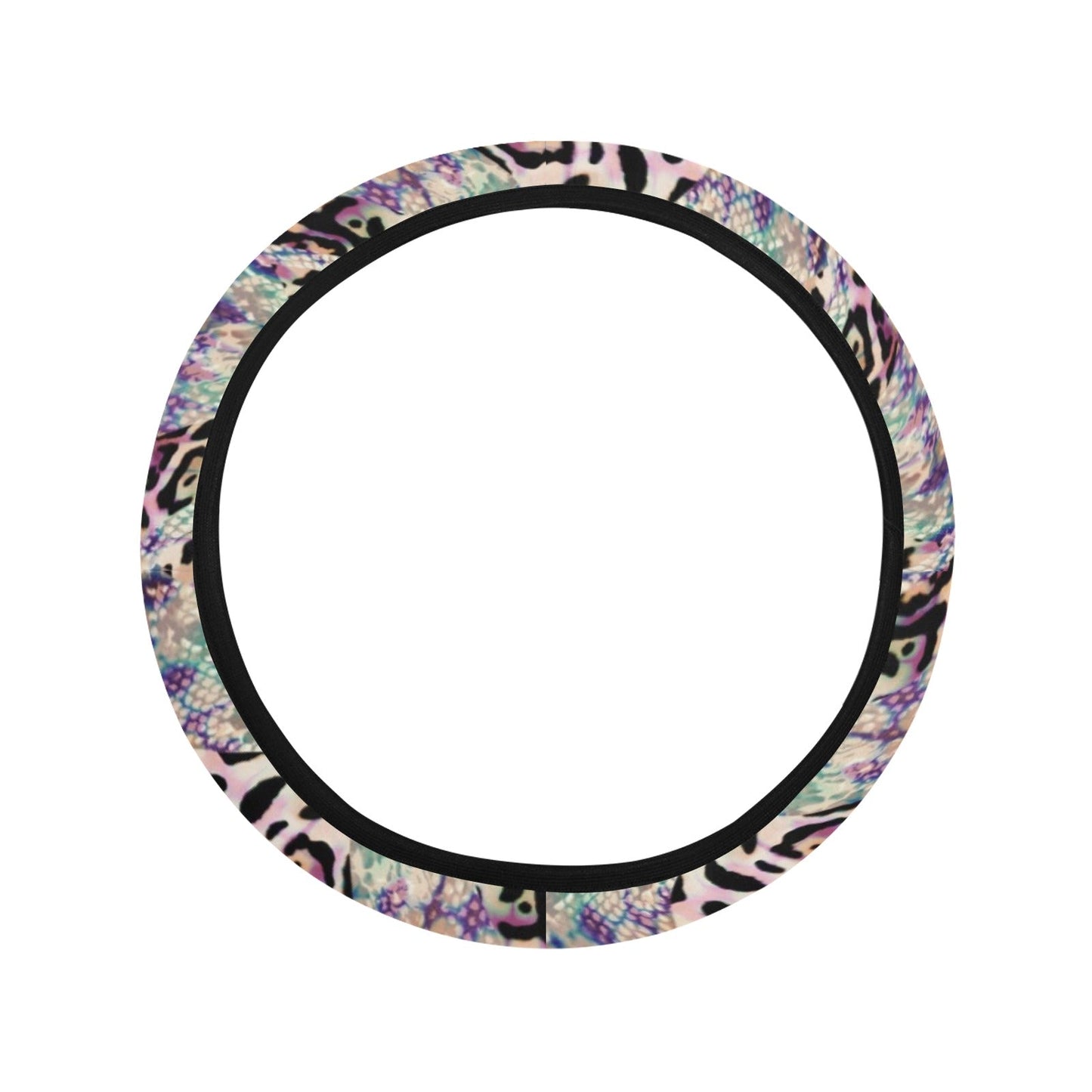 Pink Stripe Animal Print Steering Wheel Cover