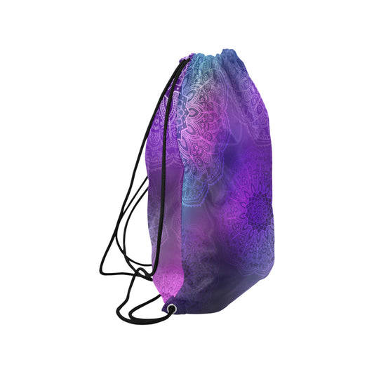 Purple Mandalas Drawstring Bag