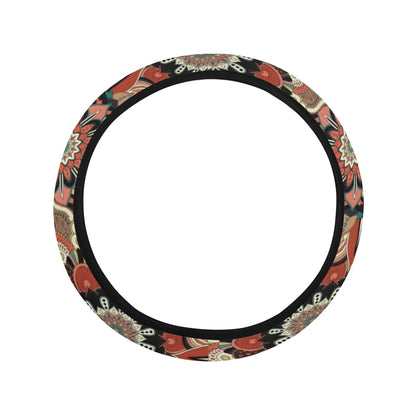 Brown Mandalas Steering Wheel Cover