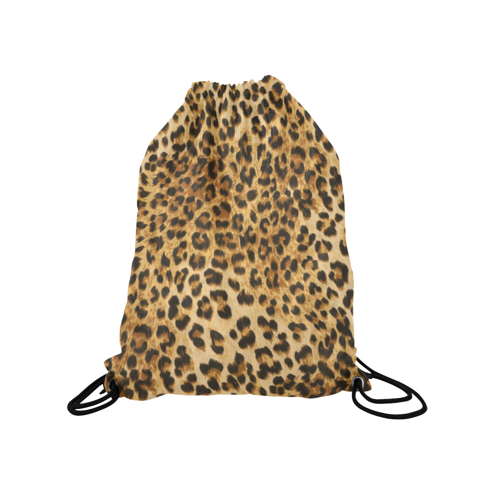 Leopard Print Drawstring Bag