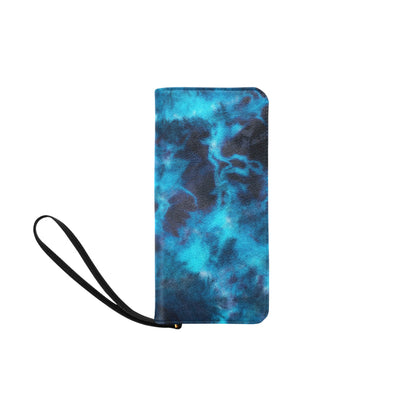 Blue Tie Dye Grunge Clutch Purse