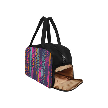 Colorful Boho Chic Bohemian Aztec Streaks Fitness Bag