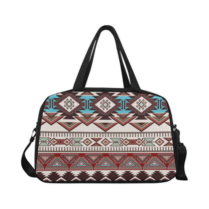 Brown Boho Chic Aztec Fitness Bag Fitness