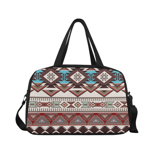 Brown Boho Chic Aztec Fitness Bag Fitness