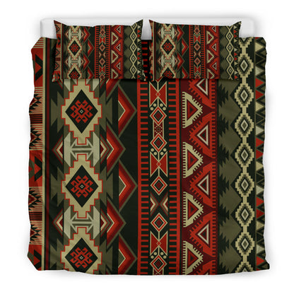 Red & Brown Boho Aztec Bedding Set