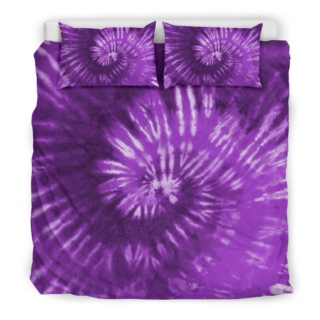 Purple Tie Dye Printed Bedding Set