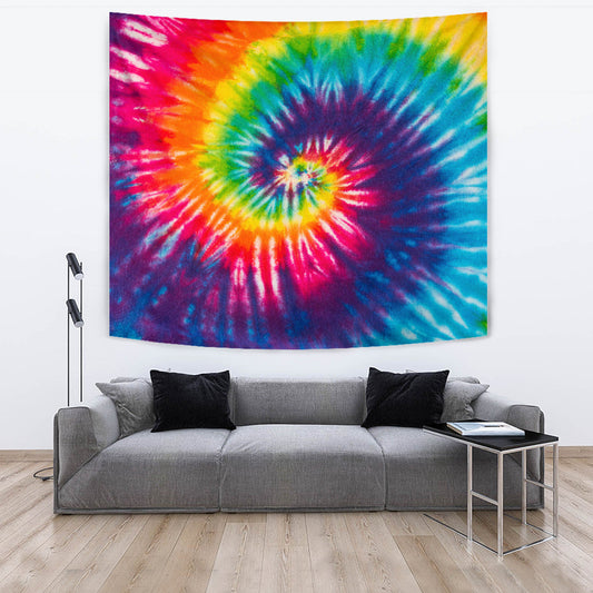 Colorful Tie Dye Spiral Wall Tapestry