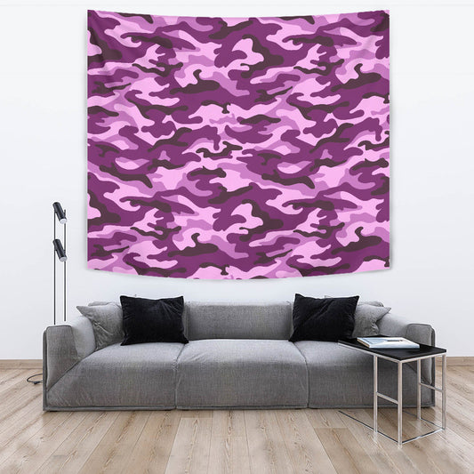 Purple Camouflage Wall Tapestry