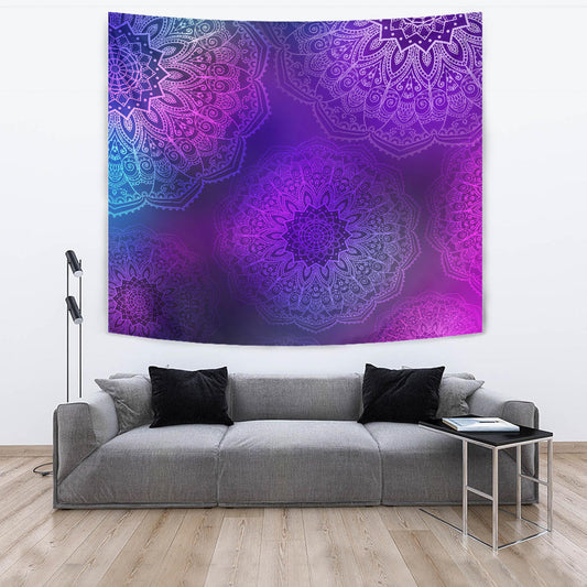 Purple Mandalas Wall Tapestry