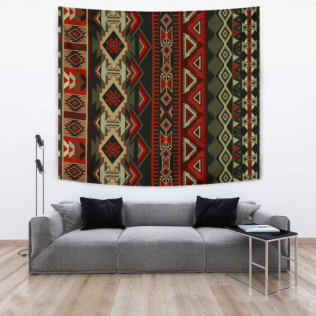 Red & Brown Boho Aztec Wall Tapestry
