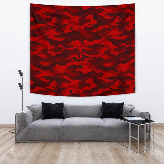 Red Camouflage Wall Tapestry