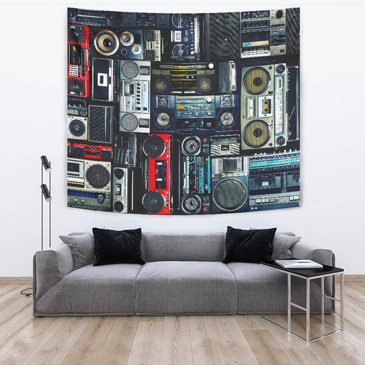 Vintage Boombox Stereos Wall Tapestry