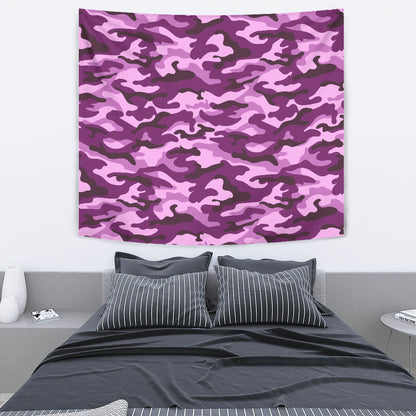 Purple Camouflage Wall Tapestry