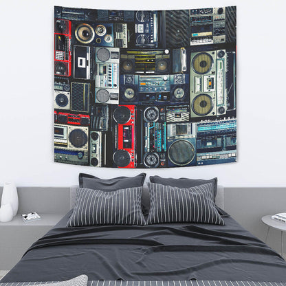 Vintage Boombox Stereos Wall Tapestry