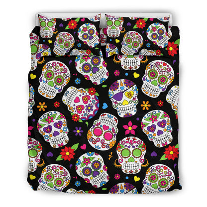 Colorful Sugar Skulls Bedding Set