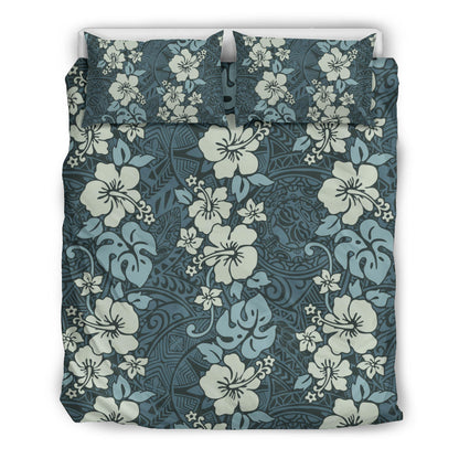 Green Floral Tribal Polynesian Bedding Set