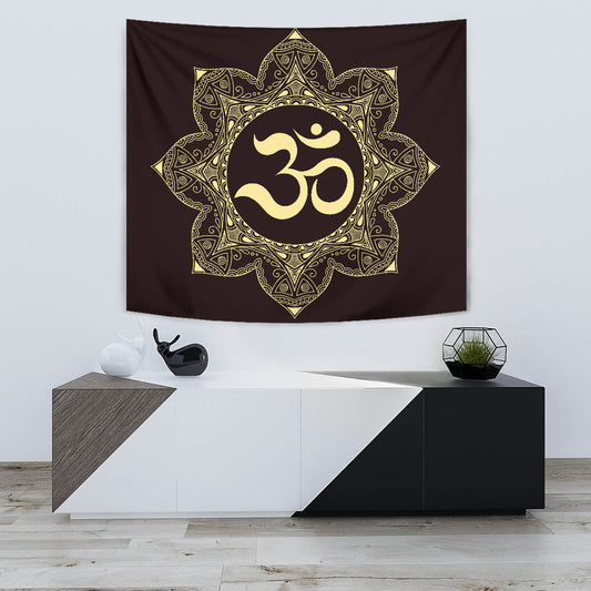 Aum Mandala Wall Tapestry