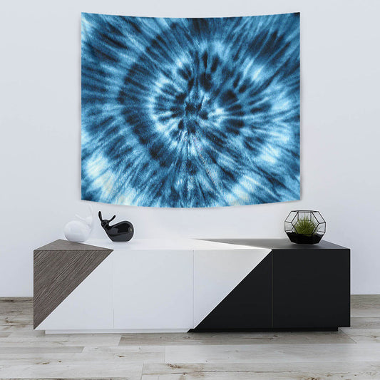 Blue Tie Dye Wall Tapestry