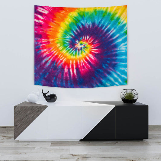 Colorful Tie Dye Spiral Wall Tapestry